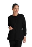 Grey's Anatomy 4450 Women's 4 Pocket Warm-Up Jacket Black S