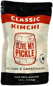 Olive My Pickle Organic Kimchi Fermented - 16 oz | 1 Pack of Classic Probiotic Napa Cabbage Kimchi | Fresh Korean Kimchi with Natural Probiotics for Gut Health - Perfect for Ramen & Spicy Noodles