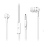 Motorola Wired Earbuds with Microphone - Earbuds 105 Corded in-Ear Headphones, Control Button for Calls/Music, Comfortable Lightweight Easy-Grip Ear Buds, Clear Bass Sound, Noise Isolation - White