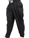 Musclealive Mens Gym Baggy Pants for Bodybuilding Cotton and Spandex Black, 2XL-(waist 37-inch-41-inch)