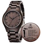 Gifts for Dad from Son - Engraved Wooden Watch for Men, Customized Wood Watch, Personalized Christmas Fathers Day for Dad Gifts from Son