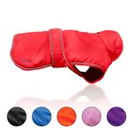 HugglePets Weatherproof Large 50cm Red Arctic Armour Thermal Dog Coat | Warm Fleece Winter Wear Dog Clothes | Coat Jacket for All Weather Winter Walking in Snow Rain | Small Medium Large Dogs