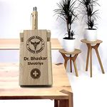 SOB SOLO GIFTS Wooden Ball Pen with Pen Stand Customized Name Engraved | Corporate Gifting Set | Laser Printed Personalized Hamper For Teacher, Doctor & Professionals