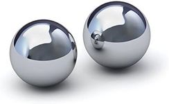 TaktZeit Baoding Balls Chinese Exercise Balls 1.4"/1.5"/2.2" Chime or Non Chime Zen Balls Stainless Steel/Stone for Hand Therapy Exercise Stress Relief (Non Chiming Steel)