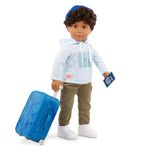 Our Generation - Milo - 18-Inch Boy Doll - Lifelike Hazel Eyes & Curly Brown Hair - Rolling Luggage & Travel Accessories - Pretend Play - Toy for Kids 3 Years & Older