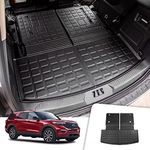 Rongtaod Cargo Mat Compatible with 2020-2025 Ford Explorer 6&7 Passenger Cargo Liner Trunk Mat Back Seat Cover Protector Upgrade 2024 Explorer Accessories (Trunk Mat with Backrest Mat)