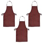 Kuber Industries Linning Printed Oil Stain Resistant Cooking Kitchen Apron for Men Women with 1 Front Pocket- Pack of 3 (Black & Maroon)