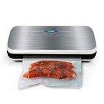 Vacuum Sealer By Nutrichef | Automatic Vacuum Air Sealing System For Food Preservation w/Starter Kit | Compact Design | Lab Tested | Dry & Moist Food Modes | Led Indicator Lights (Silver), 12"