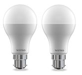 wipro Garnet 14W LED Bulb for Home & Office |Warm White (2700K) | B22 Base|220 degree Light coverage |4Kv Surge Protection |400V High Voltage Protection |Energy Efficient | Pack of 2