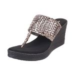 Mochi Women Gun metal Wegde Heel Fashion Sandal UK/4 EU/37 (34-151)