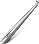 NINEMAX Metal Shoe Horn Long Handle, 16.5" Stainless Steel Shoehorn with Hole and Hook Handle Heavy Duty Long Shoe Horns for Seniors Men Women