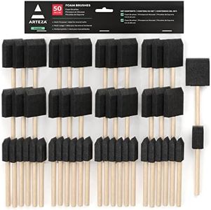 ARTEZA Foam Paint Brushes, Set of 50, Includes 25 x 1 Inch & 25 x 2 Inch Sponge Brushes