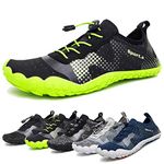 Water Shoes for Men Quick-Dry Aqua Sock Outdoor Athletic Sport Shoes for Kayaking,Boating,Hiking,Surfing,Walking (A-Black/Green, 41)