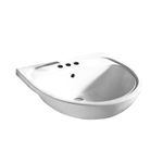 American Standard 9960.403.020 Mezzo Semi-Countertop Sink with 4-Inch Faucet Spacing and Rear Overflow for 13-Inch Minimum Depth Countertop Sinks (White)