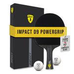 Killerspin Impact D9 PowerGrip Table Tennis Paddles, Table Tennis Racket, Ping Pong Paddle Case, Table Tennis Equipment for Intermediates/Advanced Players, 7-ply Wood