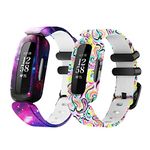 [2 Pack] Ace 3 Bands Compatible with Fitbit Ace 3 Bands for Kids, Bracelet Fitbit Ace 3 Kids for Girls Boys, Cute Colorful Adjustable Replacement Sport Bands