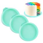 3 PCS Silicone Cake Moulds, 6 Inch Cake Pans Round Cake Tins for Baking Non-Stick Baking Tins Baking Trays for DIY Cakes Bread Layer Rainbow Cakes Muffins Puddings Bread Pancakes Pizza Crust Omelet