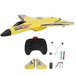 Boxwizard RC Aircraft Model Easy Assembly 100m Flying Height Collision Prevention Remote Control Plane Toy (Yellow)