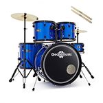 Acoustic Drum Kit BDK1 by Gear4music Blue Full Size with Extra Sticks