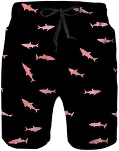 Heucapc Men's Swim Trunks Quick Dry Swimsuits Board Shorts Tropical Summer Beach Shorts with Mesh Lining and Pockets