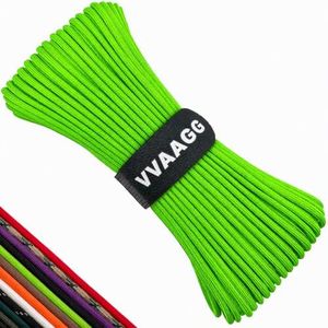 VVAAGG 550lb Paracord Rope 200FT: 4mm Lightweight and Durable Camping Rope 7 Strand Nylon Parachute Cord for Fishing Clothesline Hammock Tent & Survival DIY Bracelet FLgreen