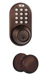 MiLocks DFK-02OB Electronic Touchpad Entry Keyless Deadbolt and Passage Knob Combo, Oil Rubbed Bronze