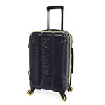 Nautica Maker Hardside Spinner Luggage, Navy/Yellow, Carry-On 21-Inch, Maker Hardside Spinner Luggage