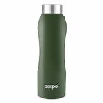 PEXPO Bistro Stainless Steel Fridge Cooling/Sports Water Bottle 1 Litre, Military Green|Steel Cap Single Walled | Easy Grip | Leakproof for Home, Office, Gym, School, Yoga,Hike,Men,Women&Kids