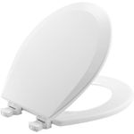 Bemis 500EC000 Molded Wood Round Toilet Seat with Easy Clean and Change Hinge, White