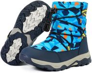 PolarPals Boys Girls Snow Boots Waterproof Slip Resistant Outdoor Winter Shoes for Toddler Little Kids (Blue,9.5)