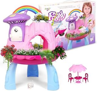 Greenbo Kids Fairy Garden Kit | Indoor & Outdoor Fairy Toy Gardening Set with House, Mist, Music, Light & Tools | Fairy Garden Kit for Kids to Grow, Play, and Learn | For Girls & Boys of Ages 3 and Up