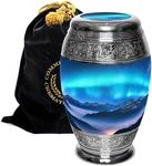 Aurora Borealis Cremation Urns for Adults for Funeral, Burial or Home. Norther Lights Cremation Urns for Ashes Adult Male Large Urns for Dad and Urns for Mom Ashes XL Large & Small