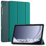 CoBak Smart Case for Samsung Galaxy Tab A9 Plus Case 11 Inch 2023 - PU Leather Smart Cover for Tab A9+, Translucent Hard Shell, Multi-Viewing Angles, Deep Green.