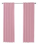 Olivia Rocco Blackout Eyelet Curtains Black Out Thermal Ring Top Curtain Pair Window Treatment Living Room Bedroom, 46" (Width) x 72" (Drop) Blush Pink