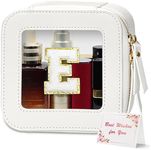 Amgkonp Birthday Gifts for Woman,Small Clear Initial Makeup Bag,Personalized Gifts for Woman,Mom,Clear Mini Cosmetic Bag Pouch,Waterproof Cute Makeup Pouch for Her,Mom,Friend E