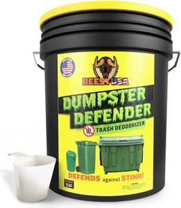 BEEST Dumpster Defender - 15lbs Outdoor Trash Can Deodorizer & Liquid Waste Absorber (Made in USA) Biodegradable Trash Can Odor Eliminator - Powerful Garbage Deodorizer for Always-Fresh Bins - 69 Cups