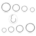 MILACOLATO 8Pcs 16G Surgical Steel Hinged Clicker Segment Nose Rings Hoop Helix Cartilage Daith Ohr Tragus Sleeper Earrings Body Piercing 6-12MM