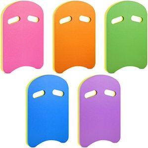 Kickboard Swimming Training Kick Board U Design Summer Aid Float Equipment EVA Foam with Integrated Hole Handle for Water Pool Accessories(Bright Colors,5 Pcs)