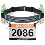 Slim Running Belt Race Number Belt Runners Pouch Triathlon Race Belt BIB Holder with 6 Energy Gel Loops for Workout, Jogging, Triathalon, Marathon, Running and Cycling, 05 Grey, One size