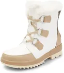 DREAM PAIRS Ankle Winter Boots for Women Snow Boots Anti-Slip Resistant Classic Warm Faux Fur Lined Lace Up for Outdoor Hiking Walking,Size 11,Beige,SDSB2414W