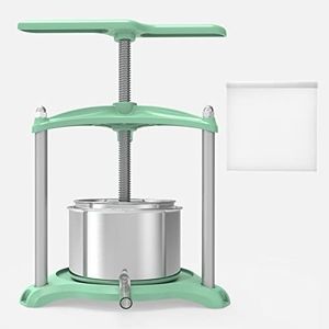 SQUEEZE master Cheese Tincture Herb Fruit Wine Manual Press-0.8Gallon/ 3 Litre with Triangular Structure & T-Handle-Stainless Steel for Juice, Cider,Wine,Olive Oil-Green
