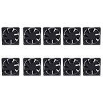 Electronic Spices 10Pcs 12V Brushless 3Inch Dc Cooling Fan For Pc Case,Cpu Cooler Black (80X80) Mm