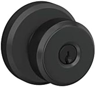 Schlage F51 Greyson/Bowery Keyed Entrance Lever Set, Matte Black