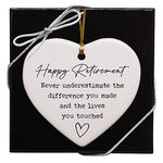 Retirement Gifts for Woman, Never Underestimate, Happy Retirement Appreciation Gift, Ornament Keepsake Sign Heart Decor Gift for Retired Women, Coworker, Boss, Nurse, Teacher, Friend, Mom