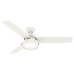 Hunter Fan Company 59169 52 Inch Sentinel Ultra Quiet Modern Ceiling Fan with LED Light Kit, Remote Control, and Reversible Blades, White