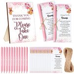 Sintuff 50 Set Bear Baby Shower Favors for Guest 1 Thank You for Coming Sign 50 Baby Ballpoint Pens 50 Thank You Cards with Twine Baby Shower Return Gift for Baby Shower Girls Boys