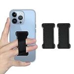 WUOJI Cell Phone Finger Grip Strap Holder for Hand, Finger Strap Phone Holder, New Slim Finger Loop Selfie Grip Compatible with Most Smartphones - 2Pack(XL-Black)