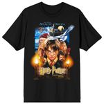 Harry Potter - Philosopher's Stone Men's Black Tee Hogwarts Bioworld T-Shirt (Medium)