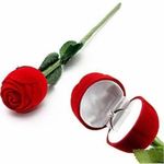 PRIMEFAIR Plastic Artificial Flower Ring Red Rose Flower With Love Gift Box Gift Idea For Your Wife, Girlfriend Or Husbands For Loves Ones Valentine'S Red Rings Rose, (Ring-Rose)