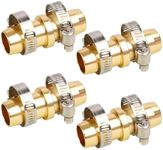 Hourleey 4 Pack Garden Hose Repair Kit, Hose Connector Repair Mender Kit with Stainless Clamp, Fits 3/4"-5/8" Water Hose Repair Fittings